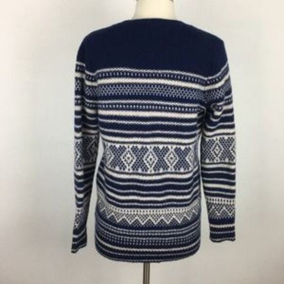 Madewell Wool Navy Stripe V Neck Button Front Cardigan XS - Picture 4 of 7